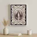 Ver imagem 2 de Quadro Nossa Senhora Vintage - Renda 24x18cm:moldura Preta