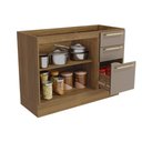 Ver imagem 5 de Balcão de Cozinha Modulado Botanic M624 c/ 2 Portas e 3 Gavetas Nogueira/Verde Oliva - Kappesberg