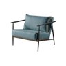 Poltrona Decorativa Linho Azul Aura - 1