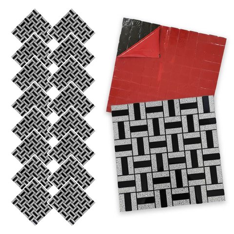Pastilha de Vidro Kit 16 Uni Adesiva Parede Cozinha Lavabo Sala Decorativa Moderna Requintado Reform
