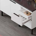 Ver imagem 4 de Balcão Buffet Cozinha Sala de Jantar com Tampo 150cm Cisne Cozimax Branco