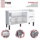Ver imagem 3 de Balcão Buffet Cozinha Sala de Jantar com Tampo 150cm Cisne Cozimax Branco