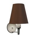 Ver imagem 3 de Arandela Cone Md-2013 Branco C/ Inter Liga e Desl Cúpula em Tecido Café - Bivolt
