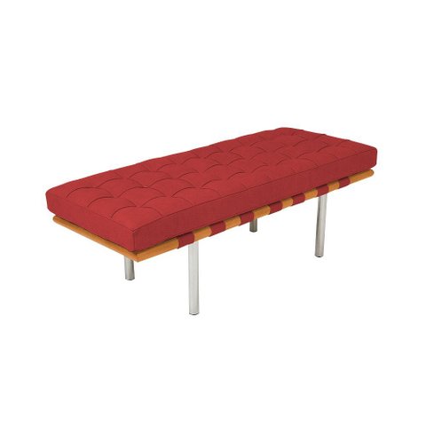 Banco Capri Barcelona 1,80m Suede Vermelho