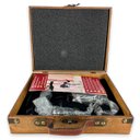 Ver imagem 2 de Kit Abridor de Vinho Profissional Saca Rolha com Acessórios e Estojo Madeira Rústica Clara