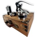 Ver imagem 4 de Kit Abridor de Vinho Profissional Saca Rolha com Acessórios e Estojo Madeira Rústica Clara