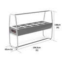 Ver imagem 3 de Balcão Buffet Carrinho Self Service Térmico 10 Cubas Inox 220V Saro