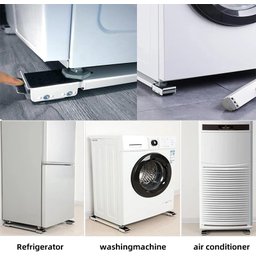 Suporte Carrinho Base Rodinhas Ajustável Geladeira Armário Máquina Lavar Móveis Reforçado Lava-louça - 4