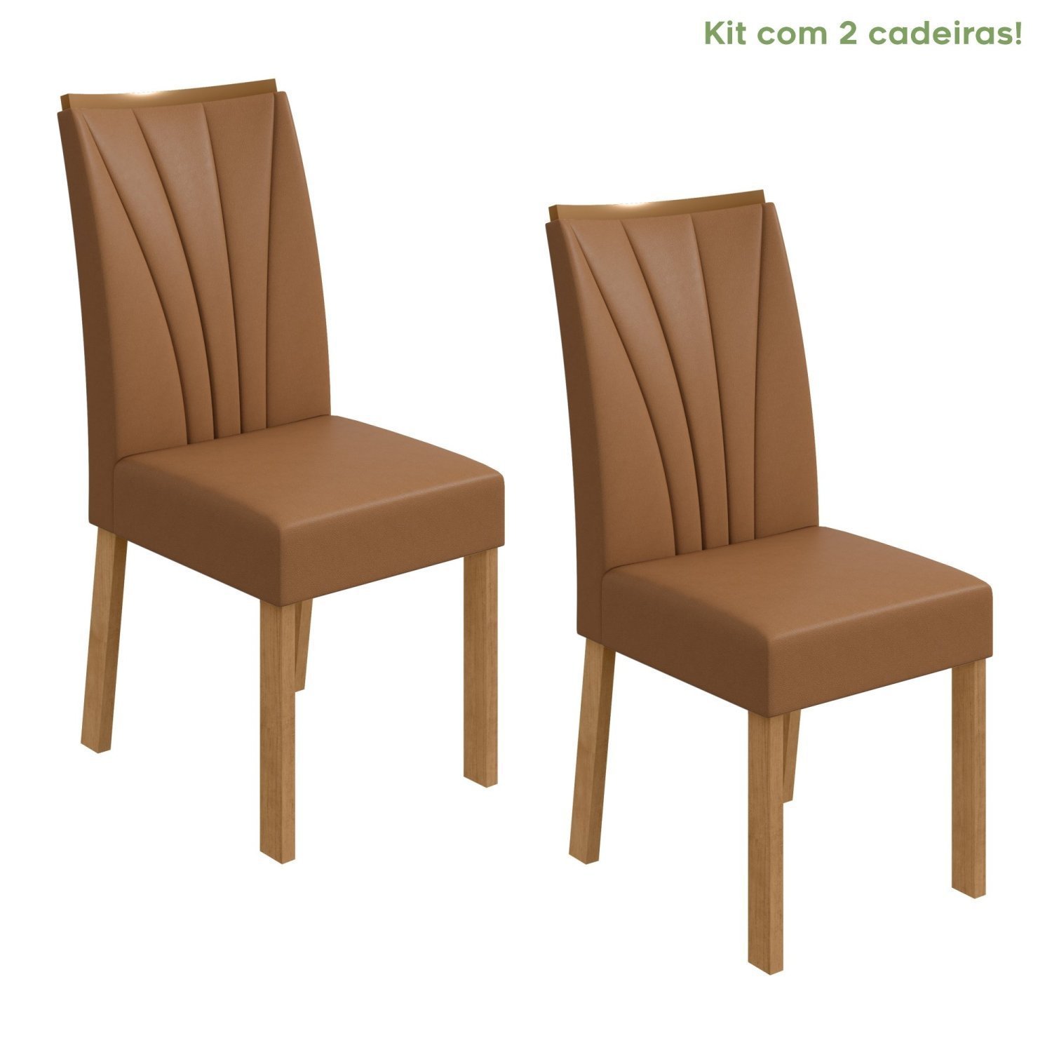 Conjunto 2 Cadeiras Estofadas Apogeu Móveis Lopas - 2