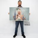 Ver imagem 2 de Quadro Decorativo Caixa Floral Florescer Tacolado Moldura Caixa Alta 4,5cm Branca sem Vidro 60 X 90c