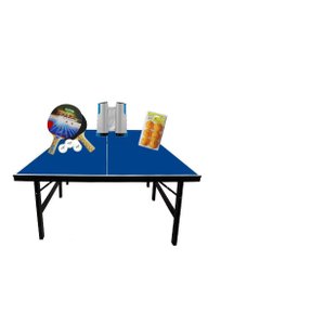 Mesa Ping Pong 15mm 1001 Klopf + Kit Raquetes e Bolinhas 5055 + Rede Retratil + 6 Bolas Laranja Klop