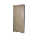 Ver imagem 2 de Kit Porta de Madeira Decorada 215x74cm com Batente de MDF Ultra 10cm Cantareira MGM Marrom/Carvalho