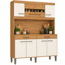Ver imagem 2 de Cozinha Compacta Laura 120cm 8 Portas 2 Gavetas Cinamomo/Off White - Fellicci Móveis