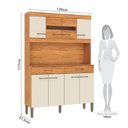 Ver imagem 4 de Cozinha Compacta Laura 120cm 8 Portas 2 Gavetas Cinamomo/Off White - Fellicci Móveis