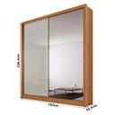 Ver imagem 2 de Guarda Roupa Casal Toledo Plus 2 Portas 1 com Espelho 3 Gavetas Cinamomo Fendi - Novo Horizonte