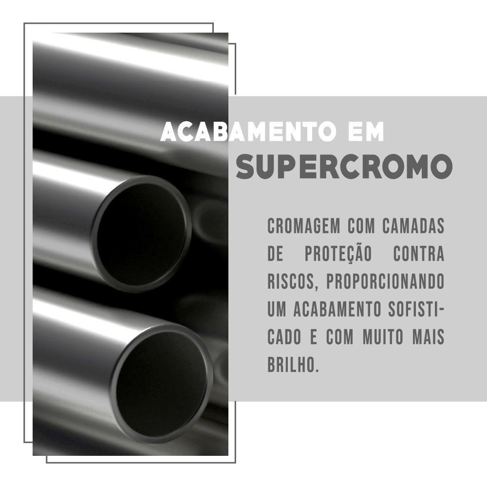 Conjunto 2 Cadeiras Tubo Cromado Tecido Bege - 2