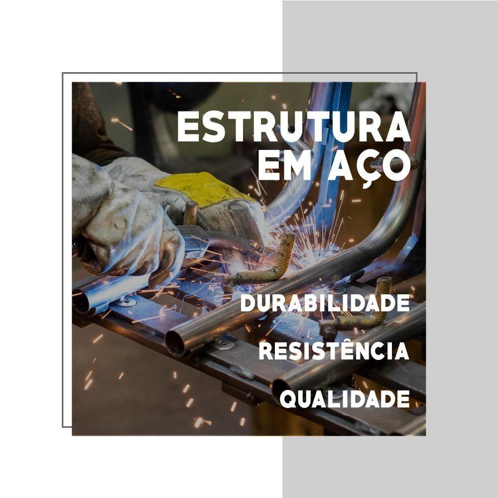 Conjunto 2 Cadeiras Tubo Cromado Tecido Bege - 3