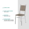 Conjunto 2 Cadeiras Tubo Cromado Tecido Bege - 5