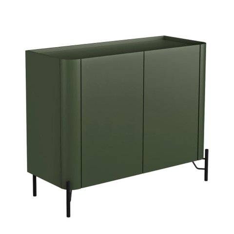 Balcão Buffet com 2 Portas 98,5cm Pés em Metal 100% Mdf