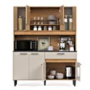 Ver imagem 4 de Kit Cozinha 120cm com Balcão e Aéreo Ripado Coral Off White