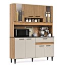 Ver imagem 2 de Kit Cozinha 120cm com Balcão e Aéreo Ripado Coral Off White
