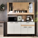 Ver imagem 7 de Kit Cozinha 120cm com Balcão e Aéreo Ripado Coral Off White