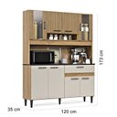 Ver imagem 3 de Kit Cozinha 120cm com Balcão e Aéreo Ripado Coral Off White