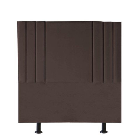 Cabeceira Estofada Cama Box Solteiro Grécia 100cm Courino Marrom
