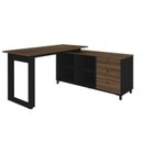 Ver imagem 3 de Escrivaninha Mesa Escritório e Home Office em L Home Office 3 Gavetas 4 Nichos 160,3cm Industrial Ip