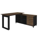 Ver imagem 3 de Escrivaninha Industrial Mesa Escritório e Home Office em L 3 Gavetas 4 Nichos Home Office