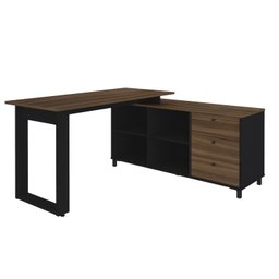 Escrivaninha Industrial para Escritório e Home Office em L 3 Gavetas 4 Nichos Home Office  - 3