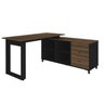 Escrivaninha Industrial Mesa Escritório e Home Office em L 3 Gavetas 4 Nichos Home Office - 3