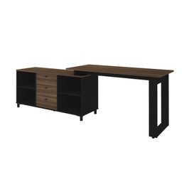Escrivaninha Industrial para Escritório e Home Office em L 3 Gavetas 4 Nichos Home Office  - 13