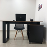 Escrivaninha Industrial Mesa Escritório e Home Office em L 3 Gavetas 4 Nichos Home Office - 20