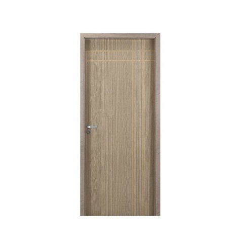 Kit Porta de Madeira Decorada 215x84cm com Batente de MDF Ultra 10cm Mantiqueira MGM Marrom/Carvalho