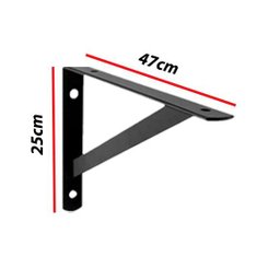 Kit 2 Peças Suporte Mão Francesa Forte, para Prateleira de 50cm - Preta - 2