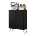 Ver imagem 1 de Aparador Buffet 2 Portas Retrô Veneza Multimóveis V3609 Preto/Branco