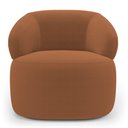 Ver imagem 2 de Kit 02 Poltronas Giratória e 01 Sofá Orgânico Glee 02 Lugares 140cm Bouclê Terracota - Desk