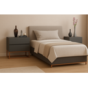 Ver imagem 1 de Kit 2 Mesas P/ Cabeceira 60cm Industrial Base Cobre: Cinza