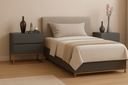 Ver imagem 1 de Kit 2 Mesas P/ Cabeceira 60cm Industrial Base Cobre: Cinza