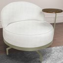 Ver imagem 2 de Poltrona Giratoria Glamour 704 Organica Linho Boucle 3300 Ezz