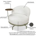 Ver imagem 3 de Poltrona Giratoria Glamour 704 Organica Linho Boucle 3300 Ezz