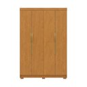 Ver imagem 2 de Guarda-Roupa Solteiro Monza 4 Portas 3 Gavetas 100% MDF Marrom/Cerejeira