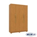 Ver imagem 5 de Guarda-Roupa Solteiro Monza 4 Portas 3 Gavetas 100% MDF Marrom/Cerejeira