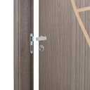 Ver imagem 4 de Kit Porta de Madeira Decorada 215x64cm com Batente de MDF Ultra 10cm Cantareira MGM Marrom/Carvalho