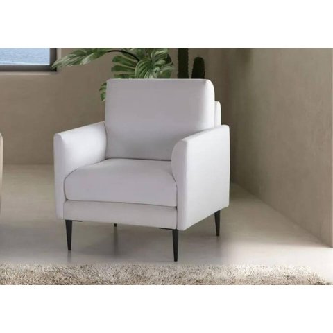 Poltrona 1 Lugar, Revestimento em Sarja Branco, 70cm X 81cm