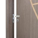 Ver imagem 4 de Kit Porta de Madeira Decorada 215x74cm com Batente de MDF Ultra 10cm Cantareira MGM Marrom/Carvalho Quebec