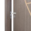 Ver imagem 4 de Kit Porta de Madeira Decorada 215x74cm com Batente de MDF Ultra 10cm Cantareira MGM Marrom/Carvalho