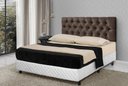 Ver imagem 2 de Cabeceira de Cama Estofada Casal 140cm Capitone Marrom- Rede Móveis