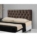 Ver imagem 1 de Cabeceira de Cama Estofada Casal 140cm Capitone Marrom- Rede Móveis